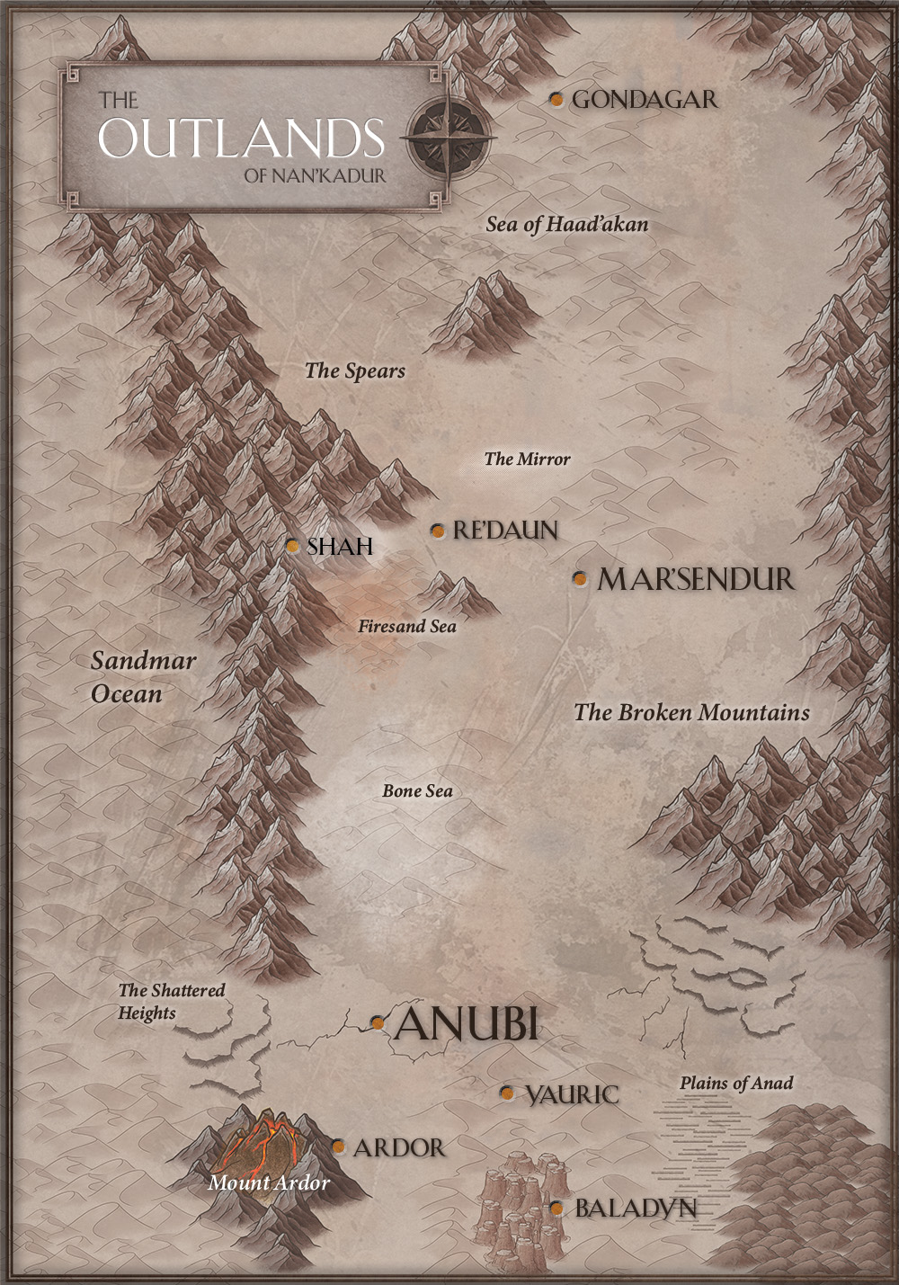 Image of the map of the Outlands from the series The Story of Rain