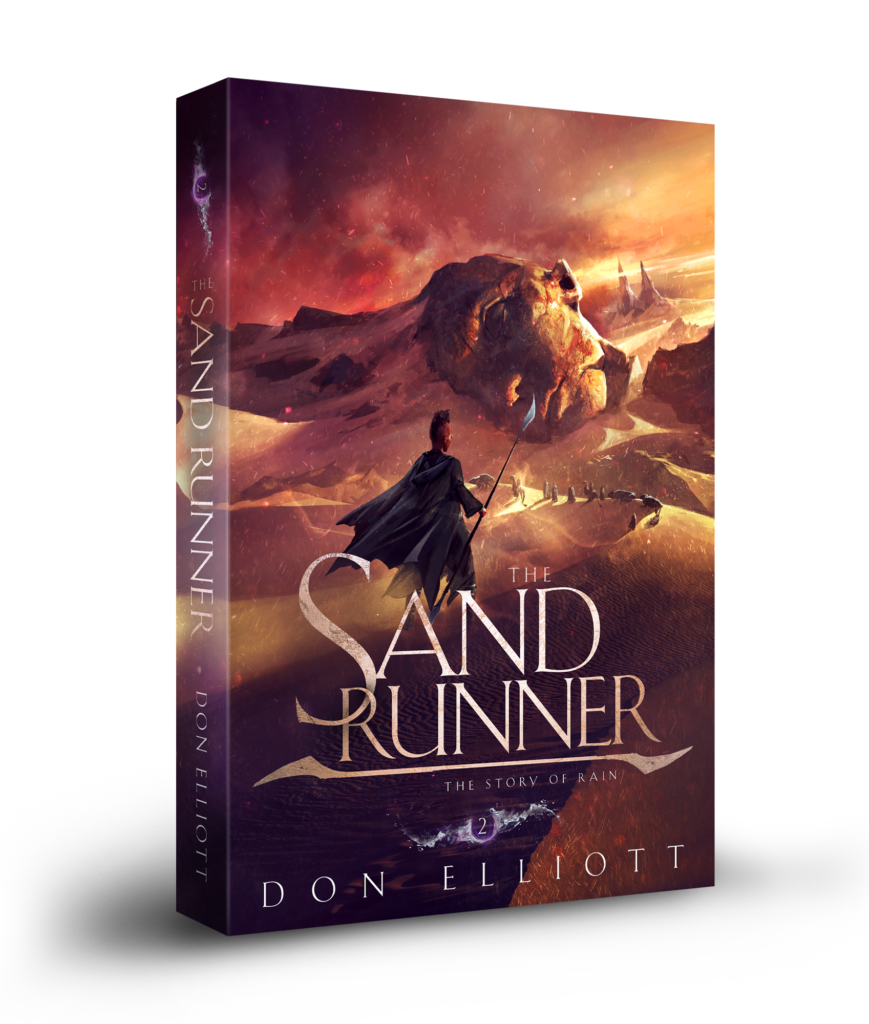 The Sandrunner 3D rendering of a book cover